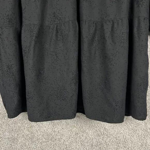 Zara Dress Womens Medium Black Dot Tiered Long Sleeve Tie Front Neck - Picture 3 of 12